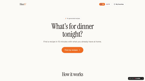 Dîner15' — AI Recipe Finder