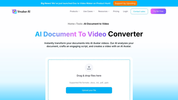 Doc to video maker by Vmaker AI