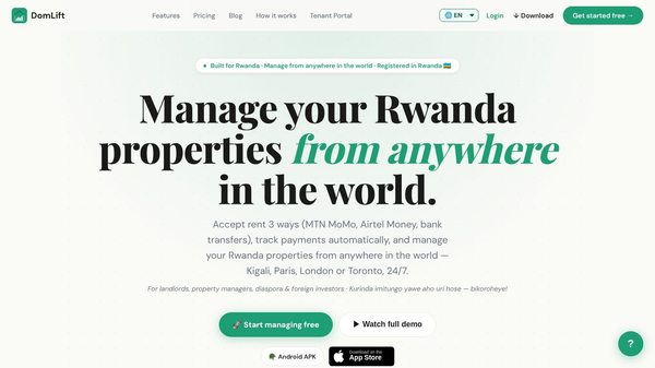DomLift — Property management for Rwanda