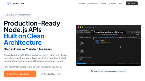 DreamStack — A+ Rated Node.js Foundation