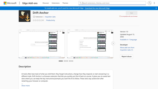 Drift Anchor – Prompt Edge Ext