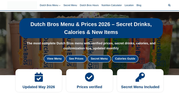 Dutch Bros Nutrition Calculator