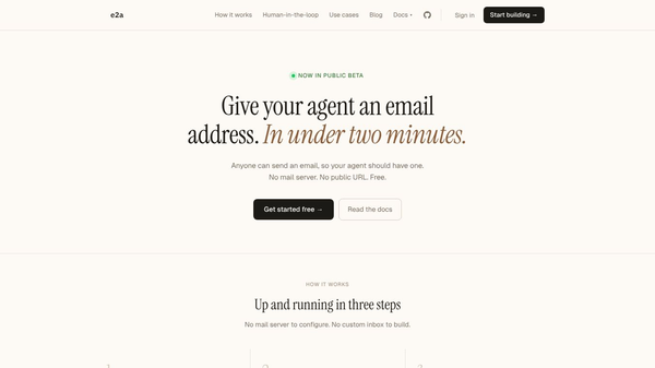 e2a – open-source email API for agents