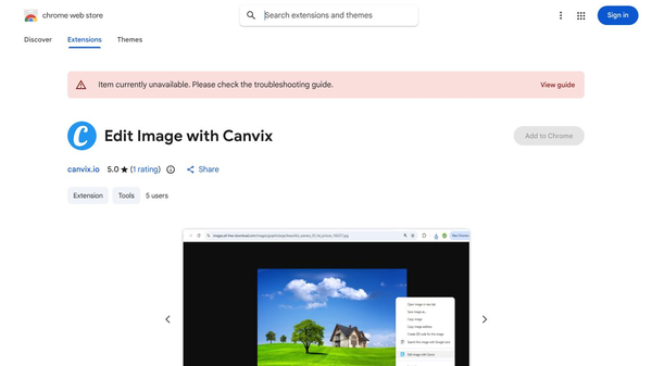 Edit Image with Canvix Chrome Extention