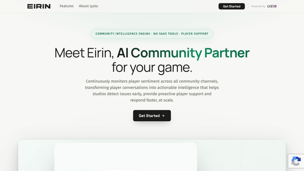 Eirin:AI Community Partner for Your Game