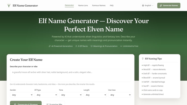 Elf Name Generator