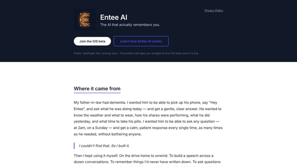 Entee AI — a private AI assistant
