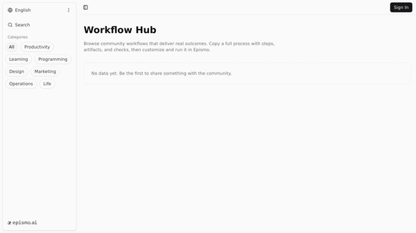 Epismo Workflow Hub