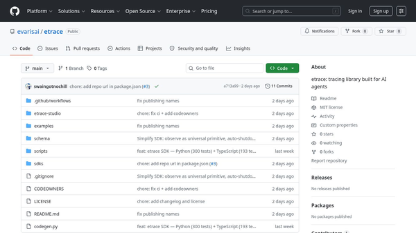 etrace: open source minimal tracing lib