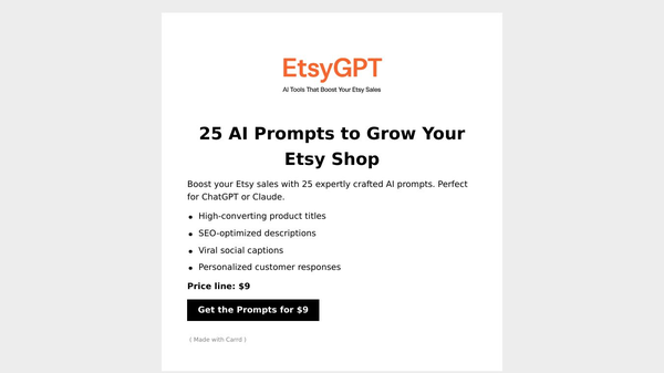EtsyGPT – AI Prompt Pack for Etsy