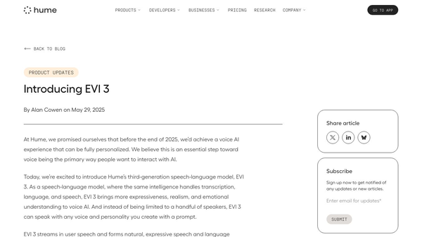 EVI 3: Understand and generate any voice