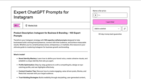 Expert ChatGPT Prompts for Instagram