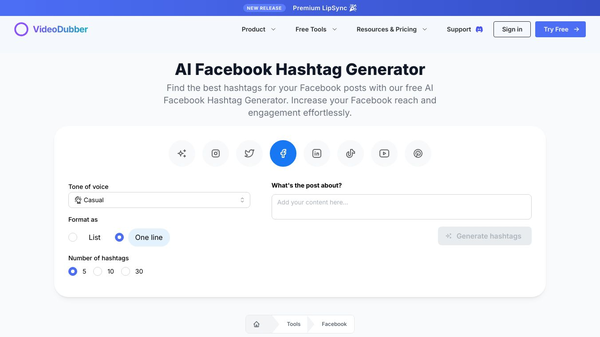 Facebook Hashtag Generator