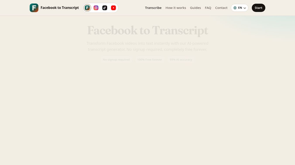 Facebook to Transcript