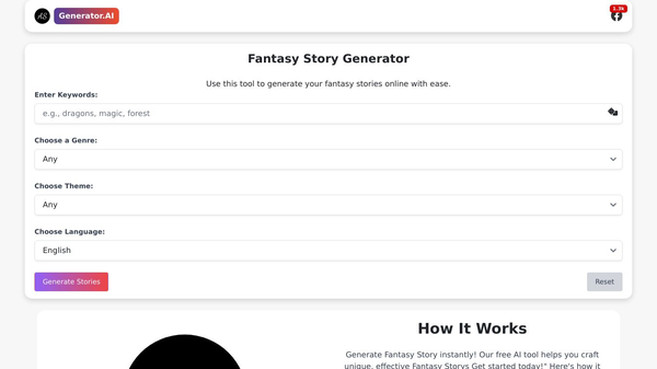 Fantasy Story Generator