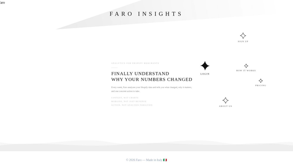 Faro Insights - Shopify AI Dashboard
