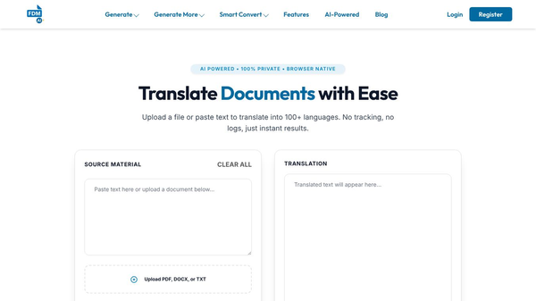 FDM AI Document Translation