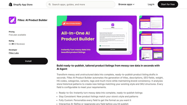 Filleo: AI Product Builder For Shopify