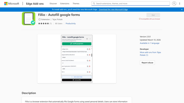 Fillio - Autofill google forms