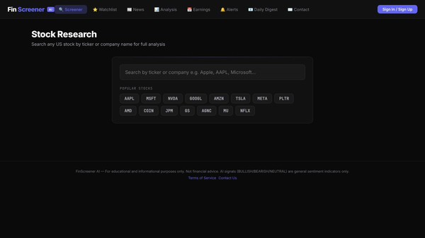 FinScreener AI
