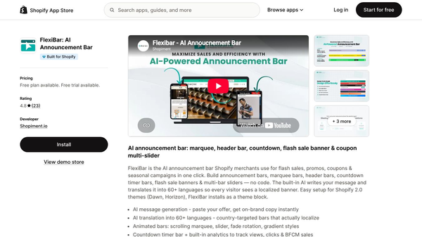 FlexiBar: AI Announcement Bar