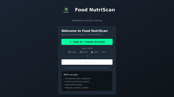 FoodNutriScan –AI Food Recognition