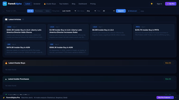 Form4Alpha — Insider Trading Alerts