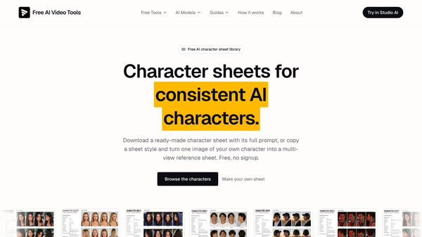 Free AI Character Sheets & Prompts
