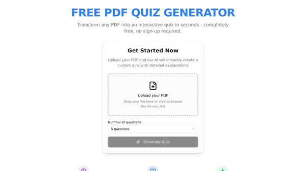 FREE AI PDF to Quiz Generator