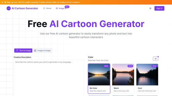 Free Online AI Cartoon Generator