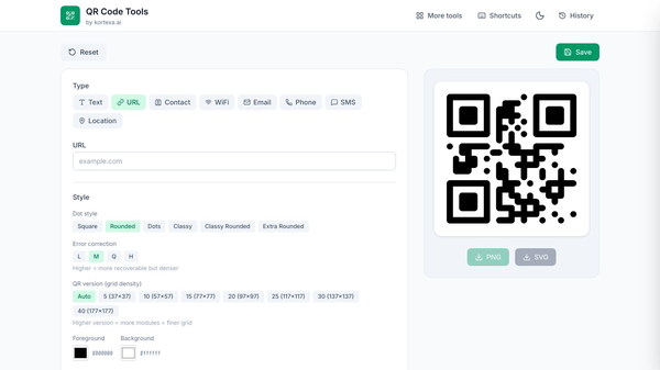 Free QR Code Tools by kortexa.ai