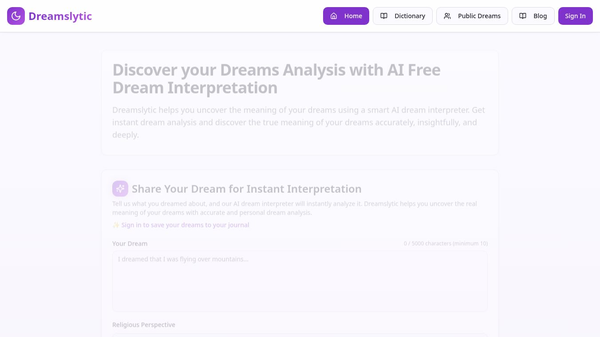 Free Tool for Dream Interpretation
