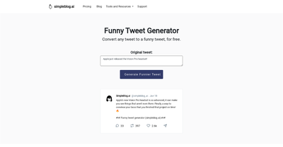 Funny tweet generator