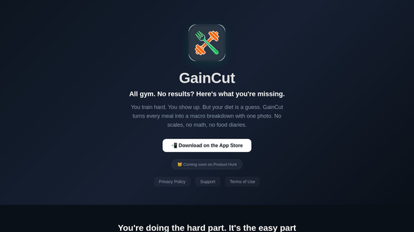 GainCut — AI macros for lifters