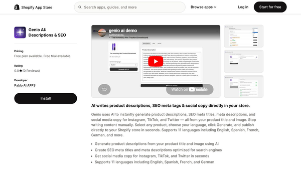 Genio AI Description & Seo