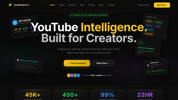 GenXEmpire YouTube Analyzer Pro