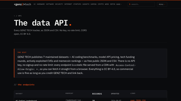 GENZ TECH Data API