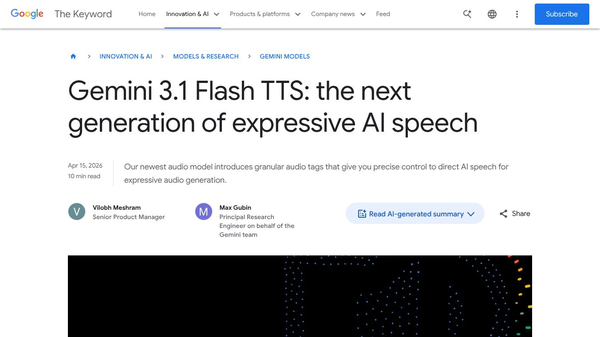 Google Gemini 3.1 Flash TTS