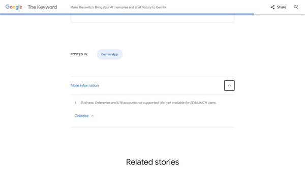 Google Gemini Memory Import