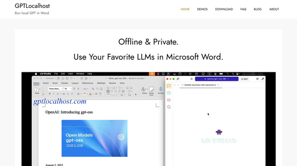 GPTLocalhost: use local LLMs in Word