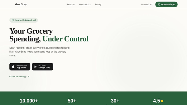 GrocSnap: Grocery Tracker