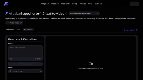 Happy Horse 1.0 Video API