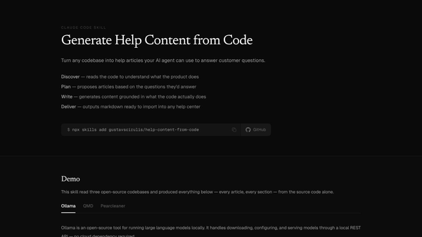 Help Content from Code