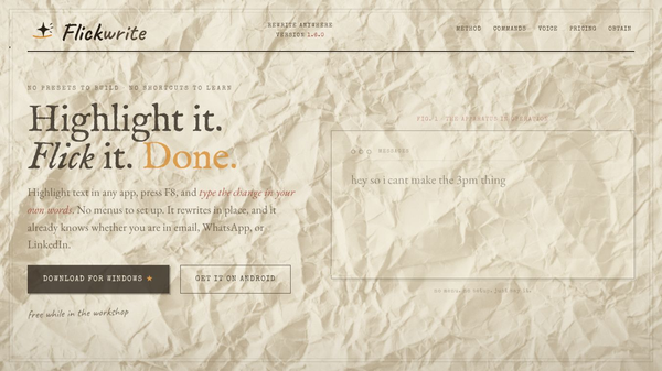 Highlight it. Flick it. Done.