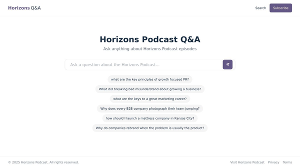 Horizons Marketing Podcast AI Chat