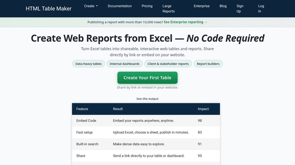 HTML Table Maker 2.0