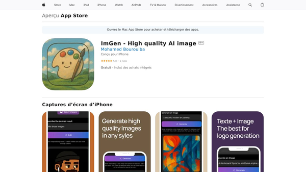 ImGen - High quality AI image App on iOS