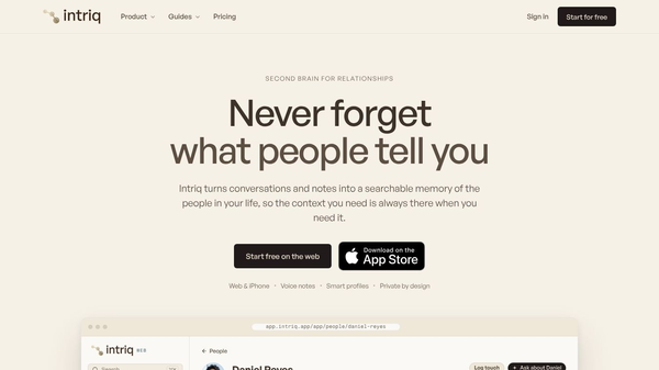 Intriq: AI Memory for People