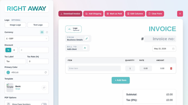 Invoice Right Away
