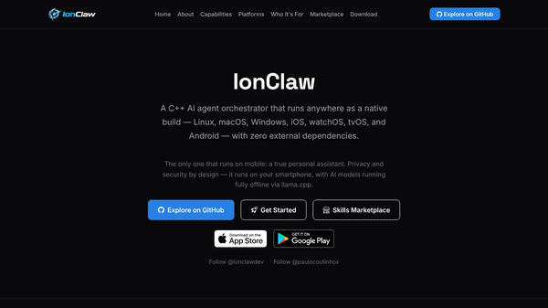 IonClaw - C++ AI Agents Mobile Desktop
